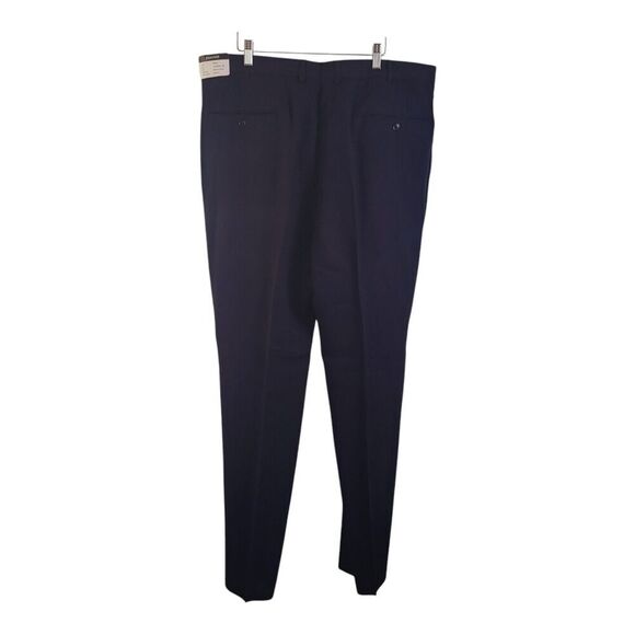 J.Riggings VTG Mens 41W 39In Unhemmed New Navy Pleated Dress Pants Wool Textired - Picture 10 of 10